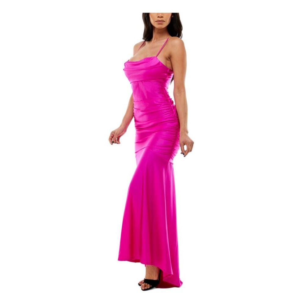 EMERALD SUNDAE Womens Spaghetti Strap Square Neck Maxi Formal Mermaid Dress - Picture 3 of 3